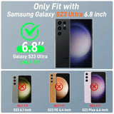 For Samsung Galaxy S23 Ultra Case With Card Holder And (2 Pcs) Hd Screen Protector, Slim Heavy Duty Dual Layer Shockproof Design & Hidden Card Slot Wallet Case For S23 Ultra 5G-Black