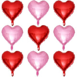 Red Heart Shaped Balloons Pack Of 10,18 Inch Love Valentine Balloons Pink Heart Romantic Balloons For Valentines Day Propose Marriage Wedding Bridal Shower Engagement Party Decorations
