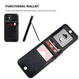 Compatible With 12 Compatible With 12 Pro Case Wallet With Credit Card Holder, Premium Leather Magnetic Clasp Kickstand Heavy Duty Protective Cover 6.1 Inch(Black)