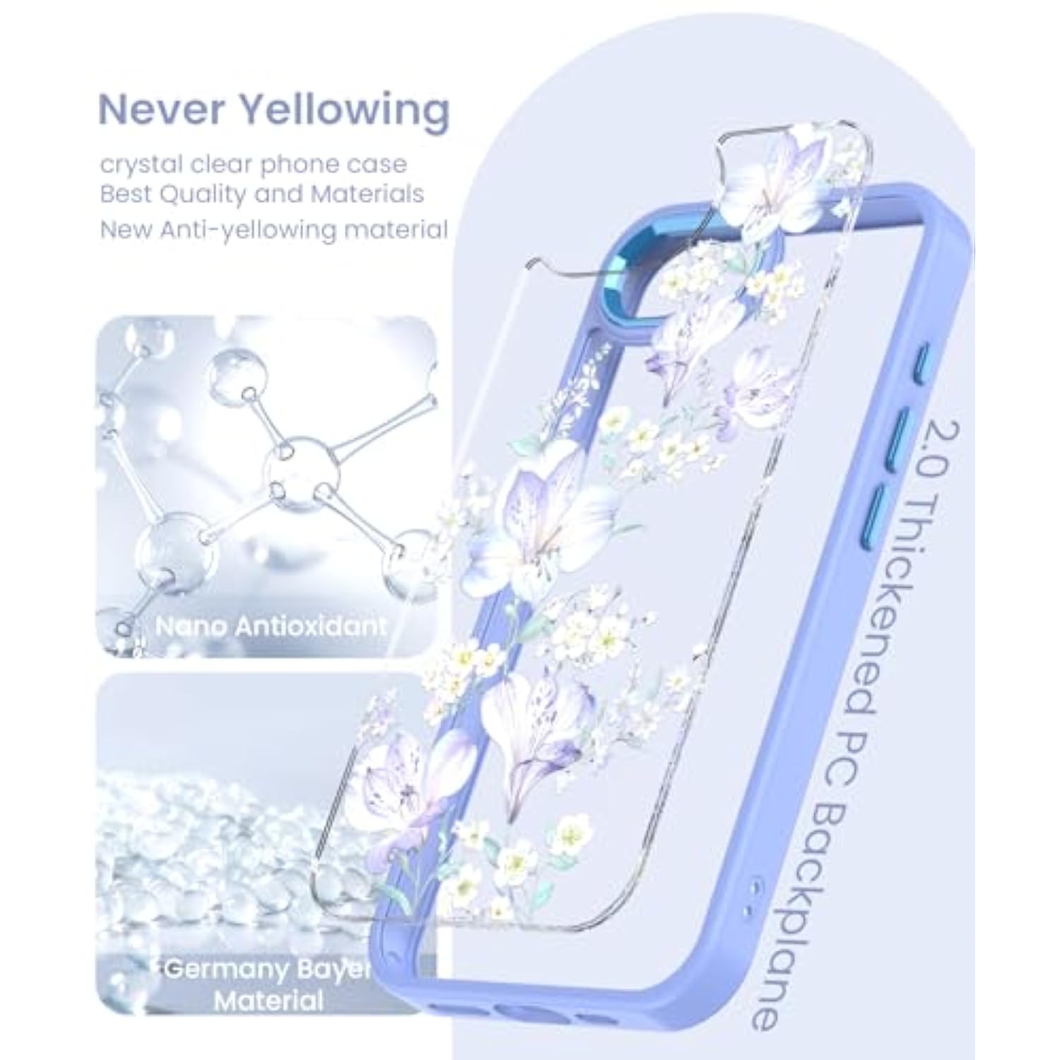 For Iphone 16E Case+Tempered Glass Screen Protector, [ Grade Protective] Slim Soft Tpu & Hard Pc,Girls Women Crystal Clear Flower Pattern Cover For Iphone Se 4Rd Gen 2025-Daffodils