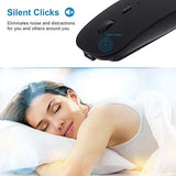 Bluetooth Mouse For Laptop/Macbook/Ipad/Android Pc,Rechargable Quiet Slim Wireless Mice Compatible With Windows/Linux/Tablet,Black