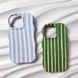 For Iphone 16 Pro Case Striped Cute Aesthetic Stylish Trendy Wave Protective Phone Case Durable Shockproof-Green