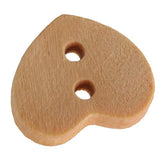 100Pcs Wooden Buttons Heart-Shaped Natural Wooden Button For Sewing Cr