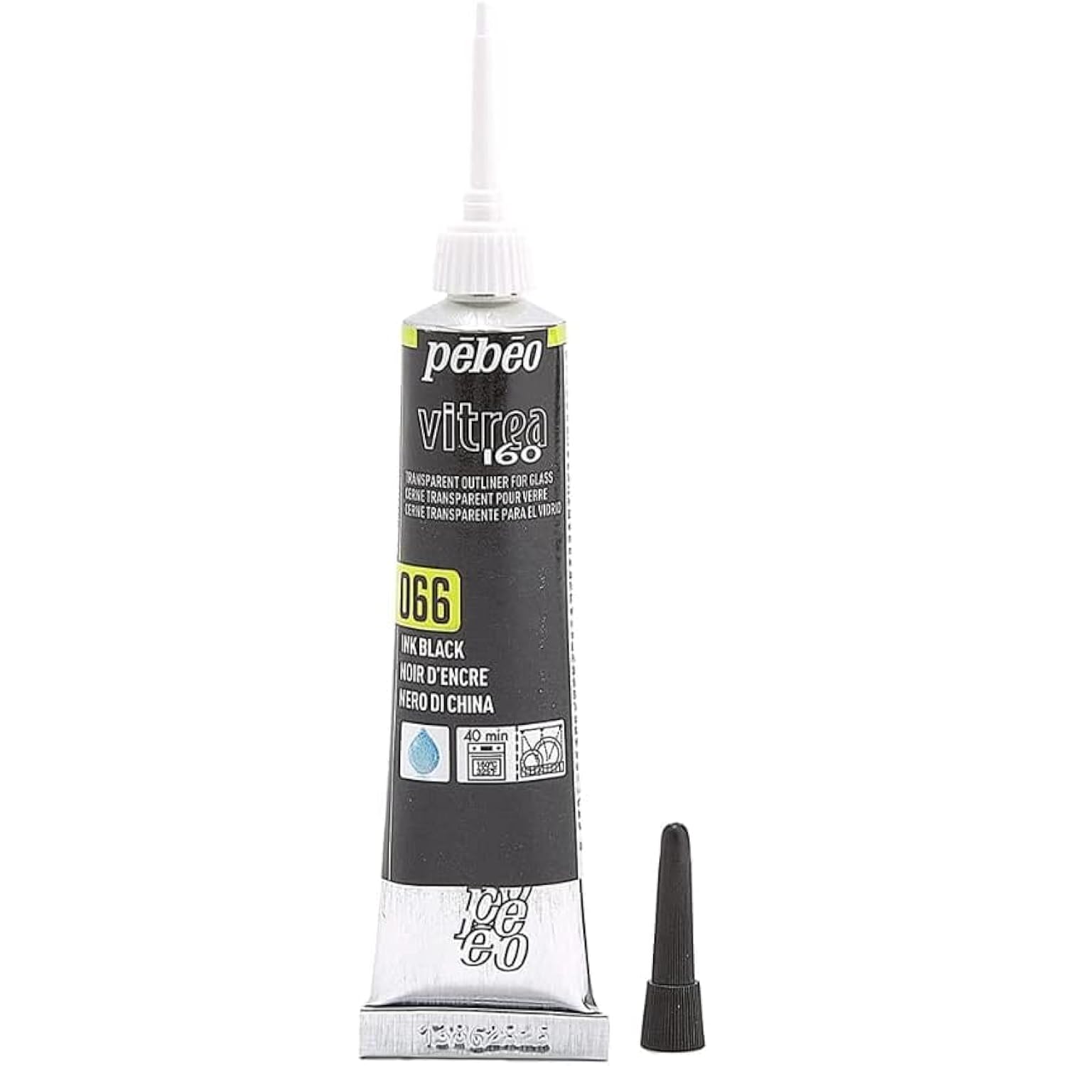 P E B E O Vitrea 160 Glass Paint Outliner - 2 Pack 20Ml Ink Black Art Tube Transparent Water Based Paint Set For Painting Glass Ware, Ceramic Ware, Glass Etching & Color Shift For Pebeo, E-Book