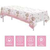 Pink Bear Baby Shower Tablecloth Decorations - Disposable Bear We Can Bearly Wait Baby Shower Decorations Table Cover Party Supplies For Girl- 3 Pack (54In X 108In)