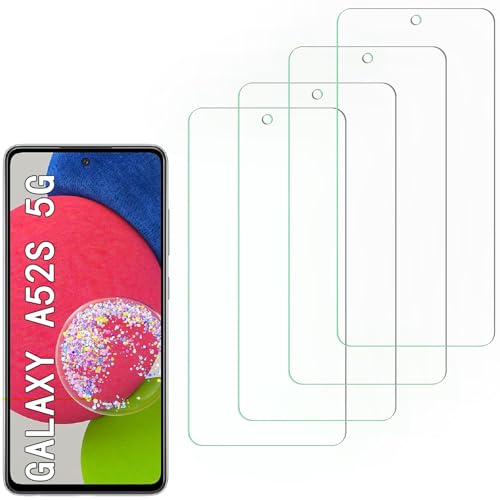 [4 Pack] Screen Protector Compatible with  Galaxy A52S 5G,Scratch Resistant,Easy-Install,Bubble Free,Anti-Fingerprint,Tempered Glass