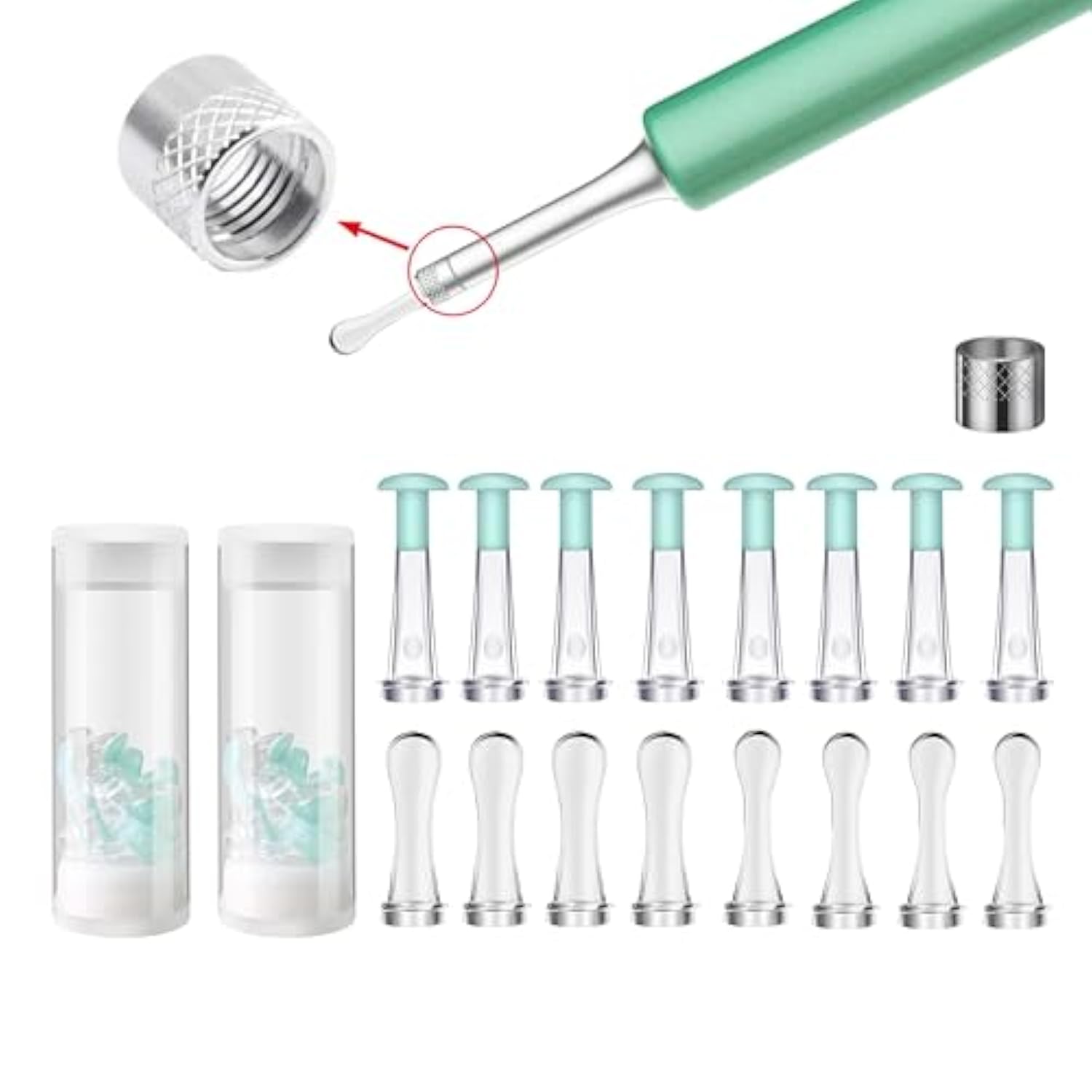 Replacement Tips Ear, 16 Pieces Waterproof Silicone Ear Spoon For Ear Wax Removal Endoscope, Original Ear Cleaner Tips For C3/C3 Pro/M9 Pro/X11 Pro/K10/X17 Pro/T5