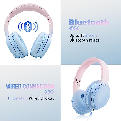 Bluetooth Headphones Over Ear, Foldable & Lightweight Noise Cancelling Headphones with HiFi Stereo HD Microphone 40H Playtime, Wireless Headphones
