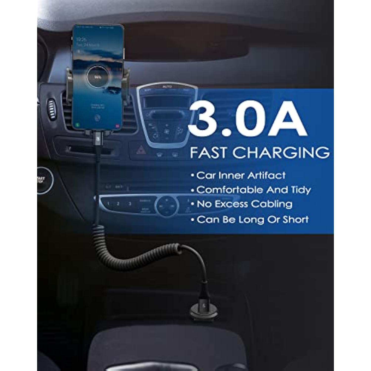 Coiled Usb C Cable 2Pack 10Ft, Usb A To Usb C Cable For Car, Fast Charger Cord For Iphone 17 16 15 Pro Max Plus Iphone Air Samsung Galaxy S25 S24 S23 S22 S21 Note 20 10 Flip A54 A15 A14 Pixel Lg Moto