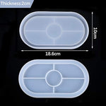 Oval Rolling Resin Tray Mold Silicone Resin Epoxy Casting With Edges Creative Jewelry Making Mold Holder Container Plates For Diy Craft Office Home Decor Supplies(3 Pieces)