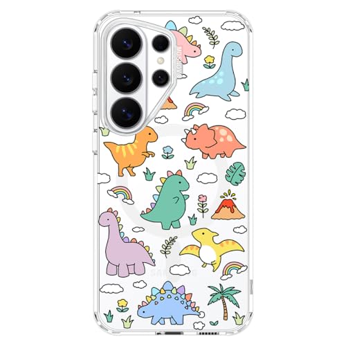 for  Galaxy S26 Ultra Clear Case, Fit for MagSafe, 6.6ft Military-Grade Shockproof Magnetic Protective Phone Cover,Dinosaur Land