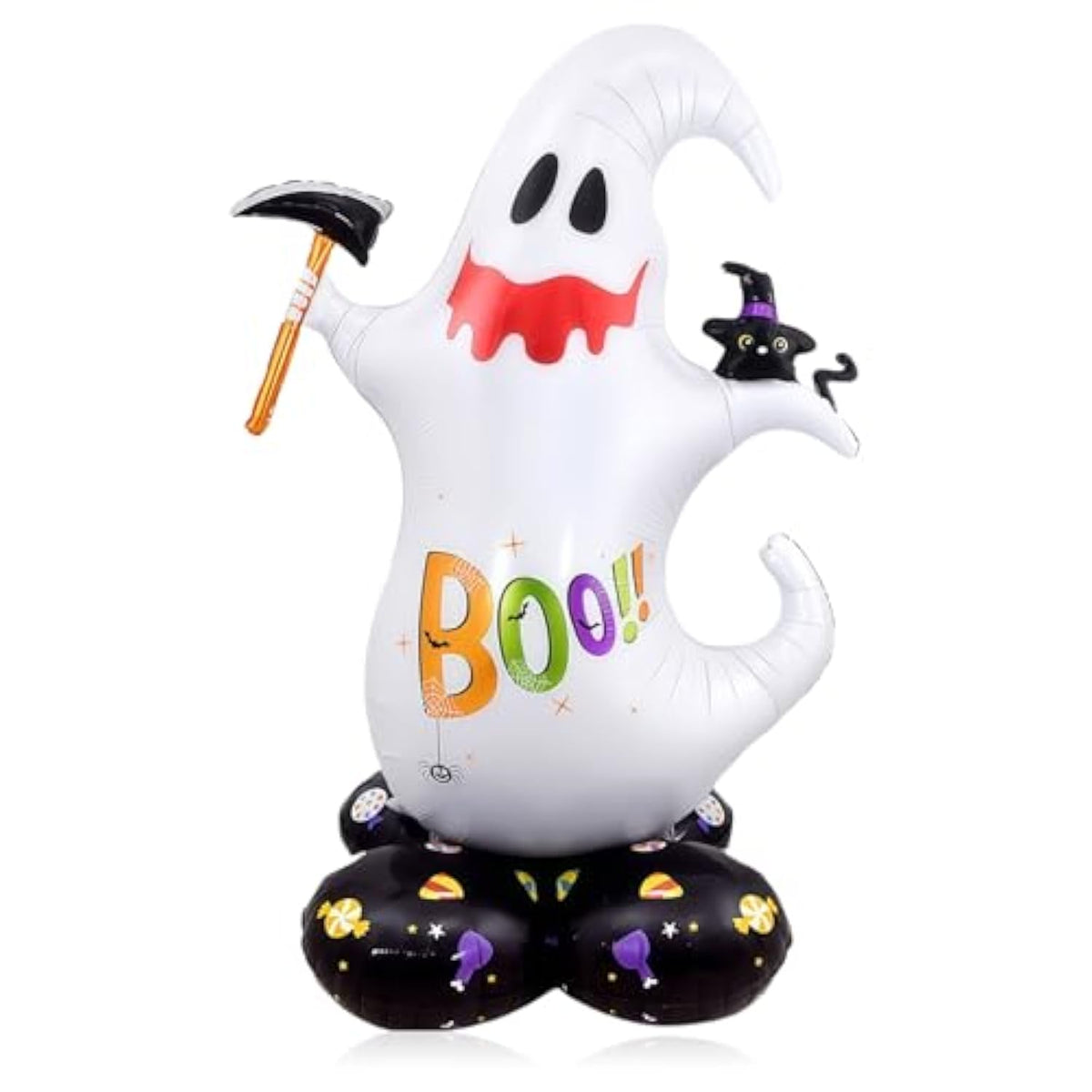 49" Giant Halloween Ghost Foil Balloon – Self-Standing Spooky Party Decoration