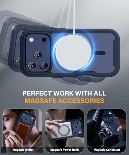 Magnetic for iPhone 17 Pro Max Case with Built-in Sensitive Screen Protector, Full-Body Dual Front& Back Protective Phone Case[Compatible with
