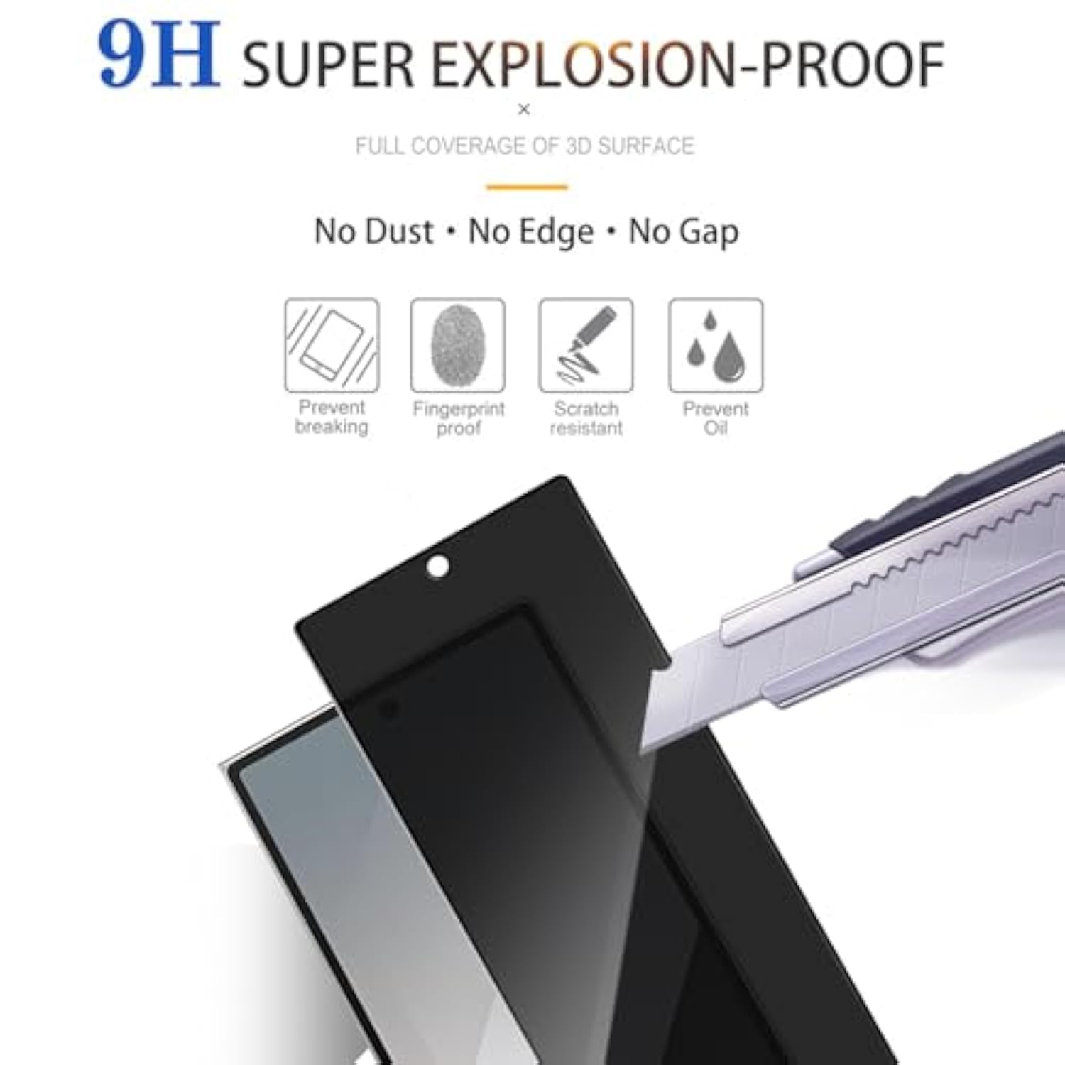 3 Pack Front Privacy Screen Protector For Samsung Galaxy Z Fold 6[Anti-Spy Tempered Glass], Ultra Hd, Anti-Scratch, Bubble-Free, Easy Install 9H Protective Glass For Galaxy Z Fold 6