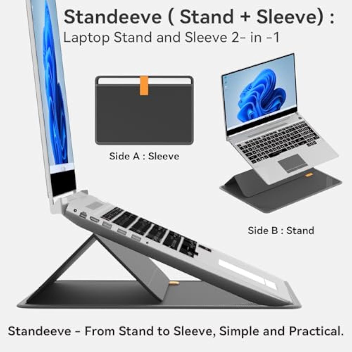Smatree MobileBase Laptop Shoulder Case with Stand for 15.6-16 inch ASUS L510/P1512/M515/F515/ProArt P16, for ROG Zephyrus G16/M16/G15, for Chromebook Flip CM5/CX5, for ROG Flow X16 2023/2022 (A485S)