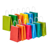 32 Pack Small Paper Gift Bags With Handles, 5.8"×3.2"×8.25" Kraft Paper Party Favor Bags Bulk For Kids Birthday, Baby Shower, Crafts, Wedding, Party Supplies (8 Colors)