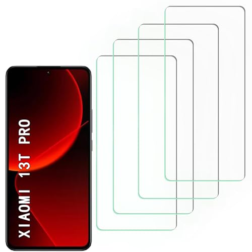 [4 Pack] Screen Protector Compatible with Xiaomi 13T Pro,Scratch Resistant,Easy-Install,Bubble Free,Anti-Fingerprint,Tempered Glass Compatible with