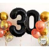 Black 35 Number Balloons 40in Giant Foil Birthday Anniversary Decor