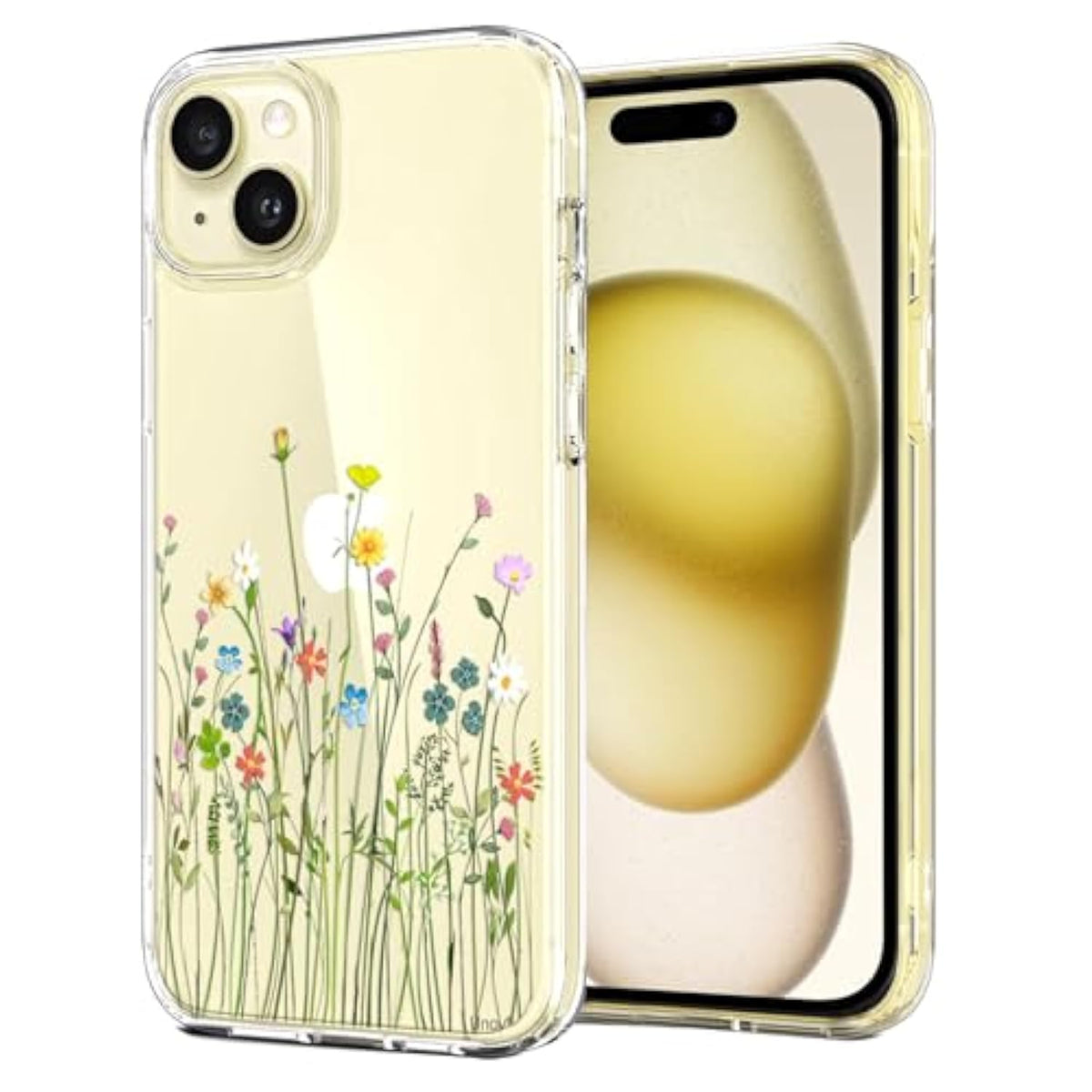 Case Compatible With Iphone 15 Case Clear With Design Embossed Floral Pattern Soft Tpu Bumper Slim Protective 6.1 Inch (Flower Bouquet)