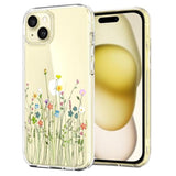 Case Compatible With Iphone 15 Case Clear With Design Embossed Floral Pattern Soft Tpu Bumper Slim Protective 6.1 Inch (Flower Bouquet)