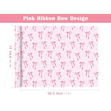 Pink Bow Gift Wrap - 17"x16.5' Roll for Valentine’s, Birthday, Baby Shower