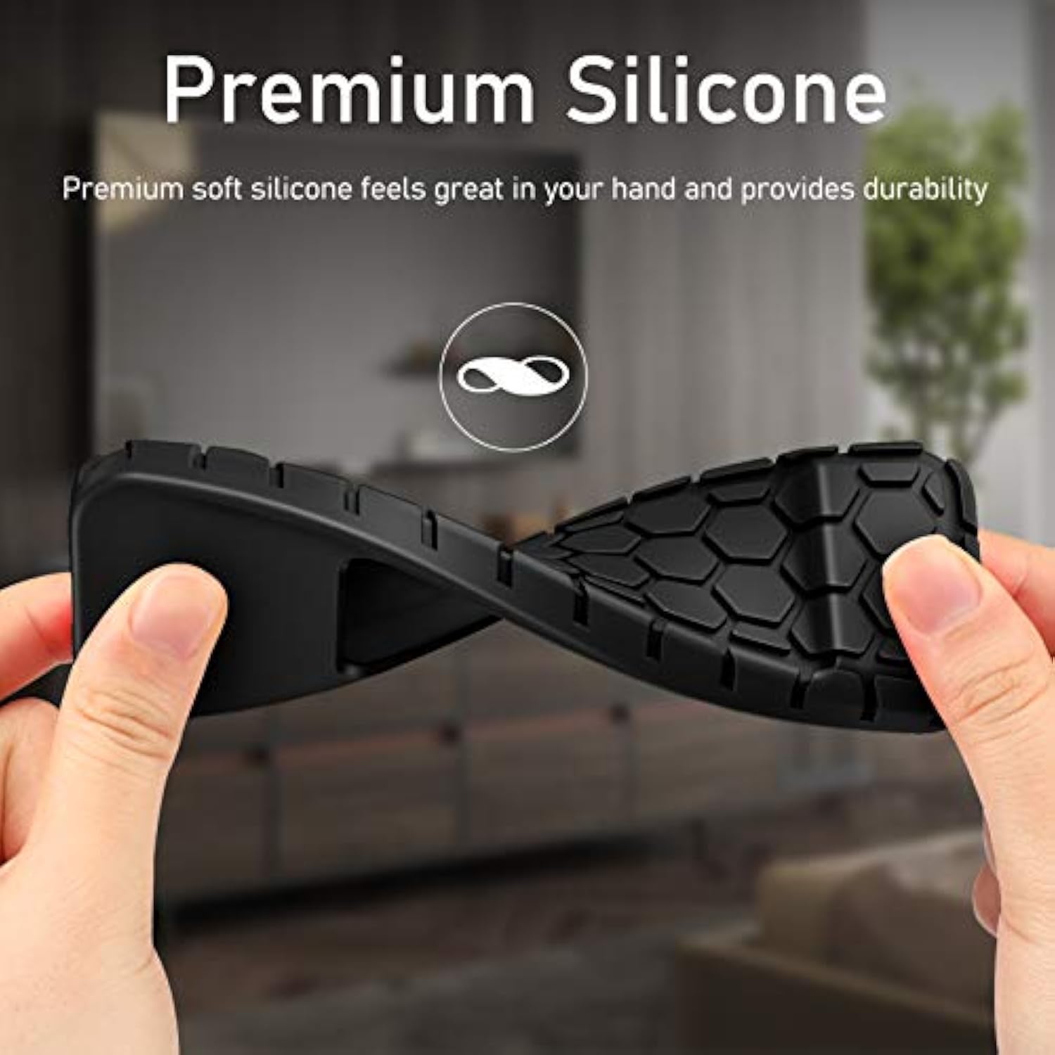 Fintie Protective Case for Apple TV 4K/ HD Siri Remote (1st Gen) - Honey Comb Lightweight Anti Slip Shockproof Silicone Cover for Apple TV 4K 5th 4th Gen Siri Remote Controller, Black