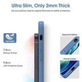 Liquid Silicone Case For Iphone 12 Mini, [Camera Protection] [Anti Fingerprint] [Wireless Charging] 4 Layer Phone Case Protective Cover, Built-In Microfiber Case Cover, 5.4", Blue