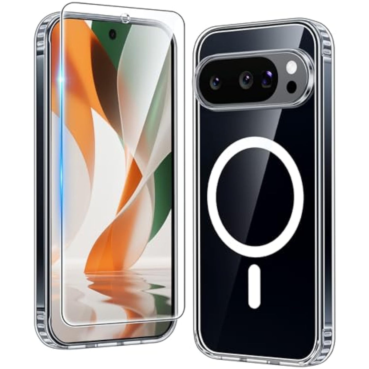 Google Pixel 9 Pro XL Clear Case: Magnetic, Military-Grade, Shockproof, Anti-Yellowing