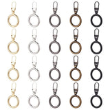 20Pcs 5 Colors Zipper Pull Replacement, Round Ring Shape Geometric Cir