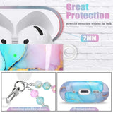 Marble Case For Airpods 4 Cute Aesthetic Cover Compatible With Air Pods 4St Generation (2024) Shell For Girls Pink Blue