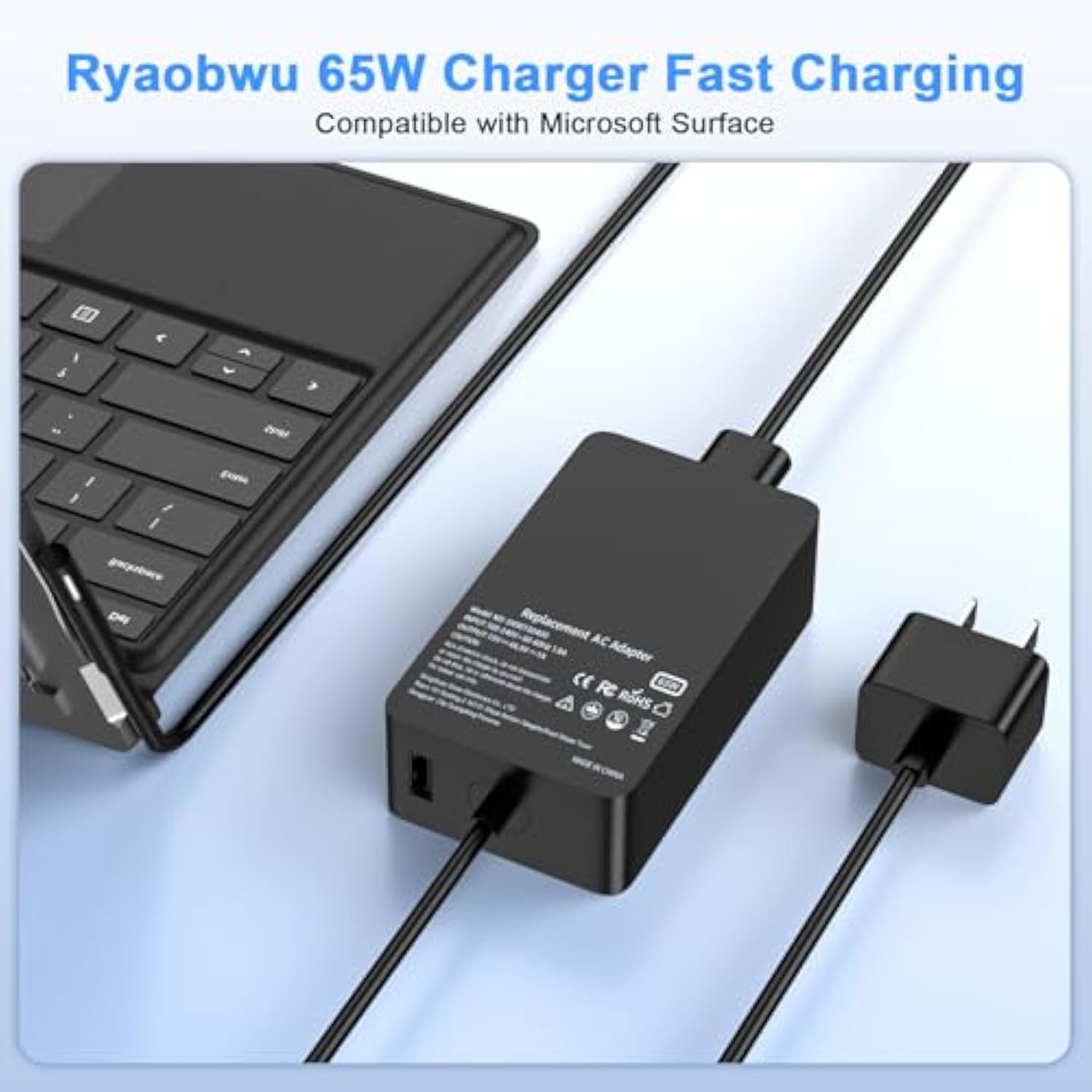 65W Surface Pro Charger Compatible With Surface Pro 9 8 3 7 6 5 4 X Microsoft
