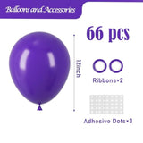 Dark Purple Balloons, 66Pack 12Inch Deep Purple Latex Party Balloons F