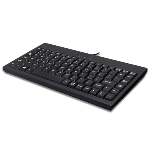 Akb-110B Mini Keyboard - Compact 87-Key Membrane Keyboard With Led Indicators And Space-Saving Design - Usb/Ps2 Connection - Compatible With Windows Os (Black)