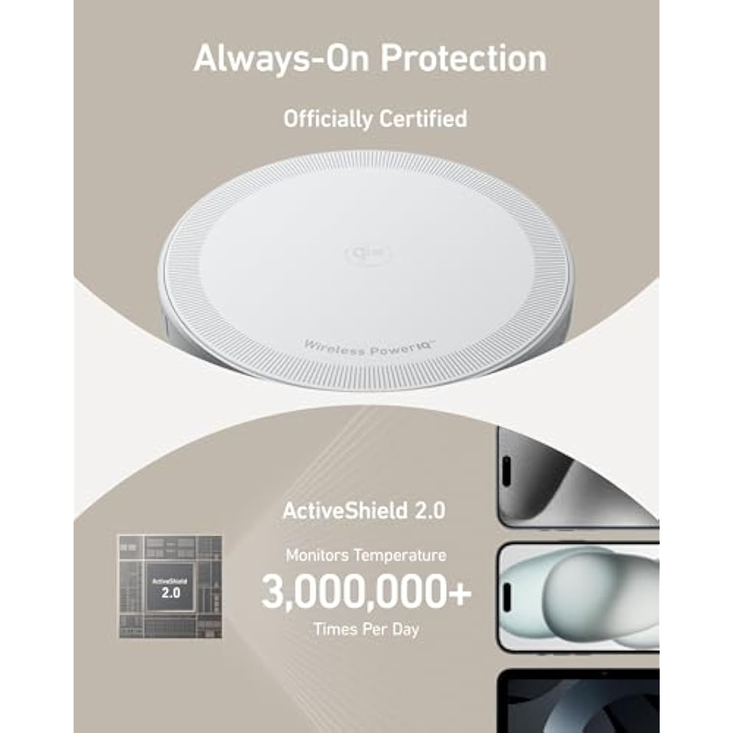 Anker MagSafe Charger Pad, MagGo iPhone 16 Wireless Charging Pad, Qi2 Certified 15W Wireless Charger, Compatible with iPhone 16/16 Plus/16 Pro/16 Pro Max/15/14/13/12 Series (Adapter Not Included)