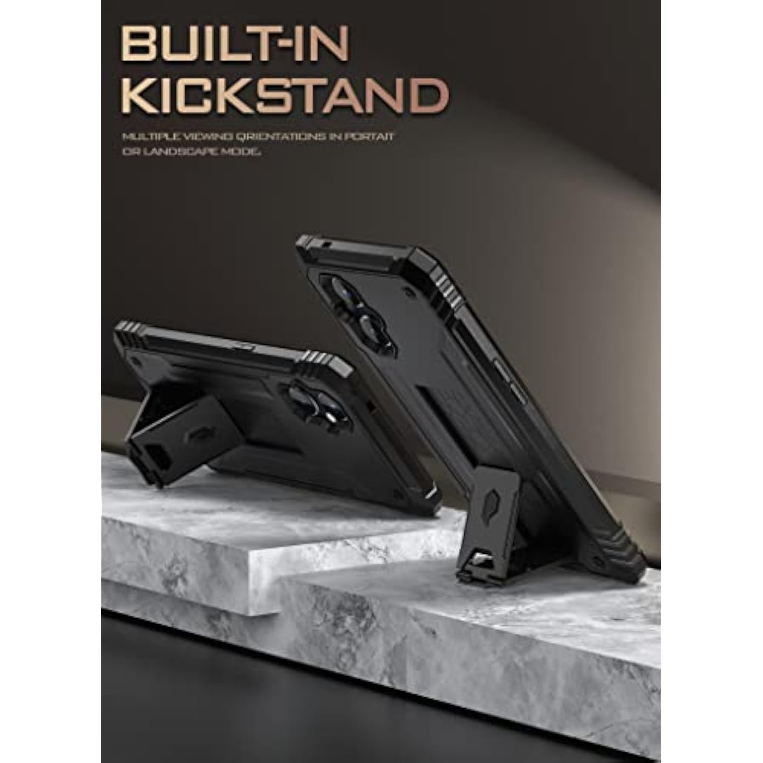 Revolution Series Case For Oneplus Nord N20 5G, [6Ft Mil-Grade Drop Tested], Full-Body Rugged Dual-Layer Shockproof Protective Cover With Kickstand And Built-In-Screen Protector, Black