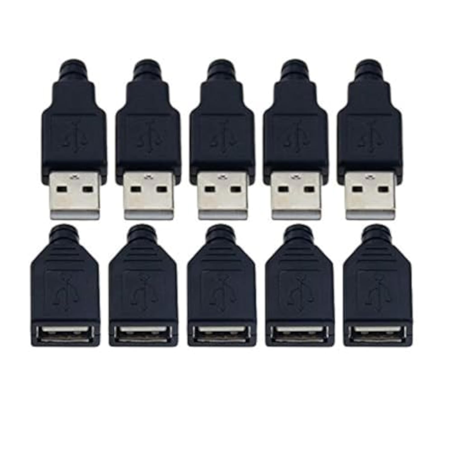 10 Pack Usb Plug Replacement 4 Pin Type A Female Male Socket Connector Solder