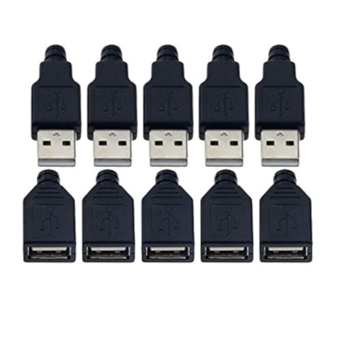 10 Pack Usb Plug Replacement 4 Pin Type A Female Male Socket Connector Solder