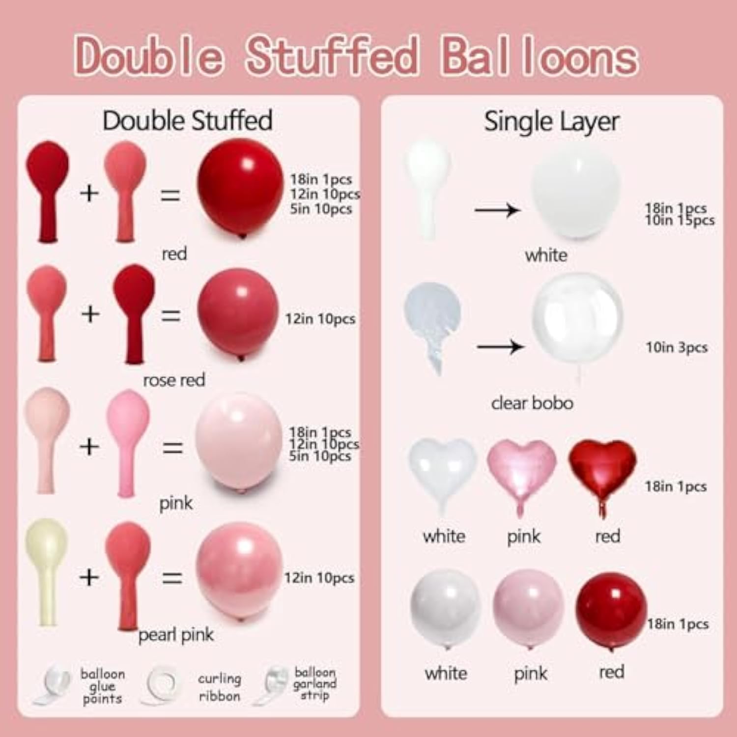 Red Pink White Balloon Garland Dark Red Pink Pearl Balloon Arch Kit Bobo With Foil Heart Balloons For Christmas Birthday Baby Shower Wedding Bridal Shower Cherry Party Decorations