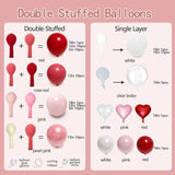Red Pink White Balloon Garland Dark Red Pink Pearl Balloon Arch Kit Bobo With Foil Heart Balloons For Christmas Birthday Baby Shower Wedding Bridal Shower Cherry Party Decorations