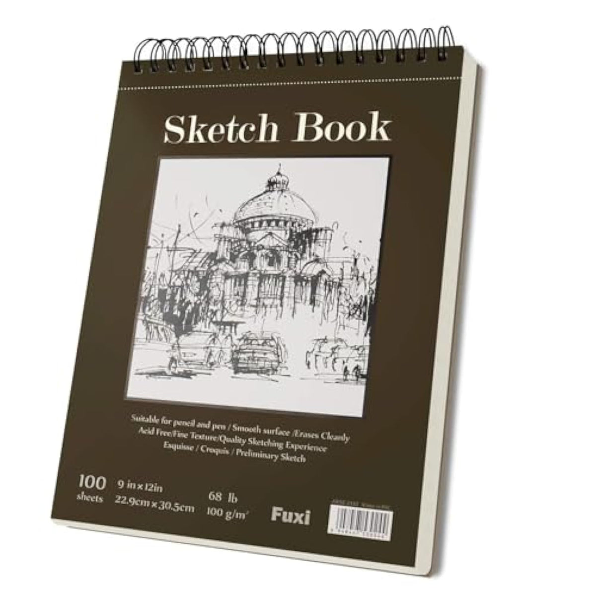 9" X 12" Sketch Book, Top Spiral Bound Sketch Pad, 1 Pack 100 Sheets 68Lb/100Gsm Drawing Paper, Acid Free Art Sketchbook Blank Painting Writing Drawing Pad For Kids Beginners Artists.