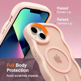 Magnetic for iPhone 14 Plus Case & iPhone 15 Plus Case, Compatible with MagSafe, 2025 Transparent Wave Frame Design Case Soft Edge Cover Cute Clear