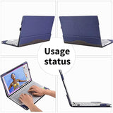 Laptop Cover Case Only For Dell - Xps 14 (9440) 14.5" Laptop [Not Compatible With Any Other Model] Pu Leather Detachable Notebook Sleeve Computer Bag Protective (Blue)