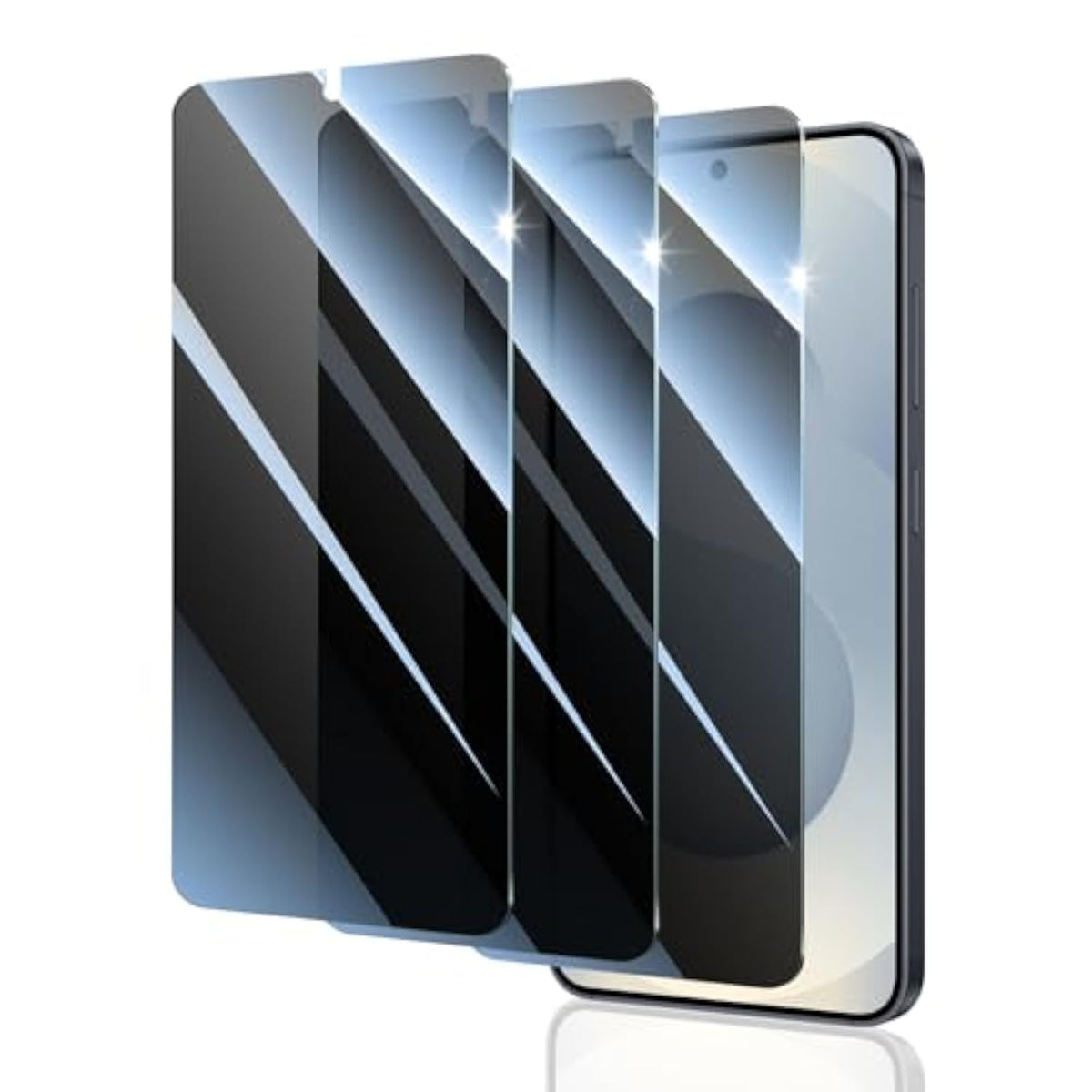 Privacy Screen Protector For Samsung Galaxy S25/S24, Double Shatterproof Anti-Spy Tempered Glass Film, [Impact- Private Protection][Anti-Scratch][9H Hardness]- 3 Pack