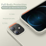 Designed For 12 Case, Designed For 12 Pro Case, Silicone Shockproof Phone Case With [Soft Anti-Scratch Microfiber Lining] 6.1 Inch, Stone