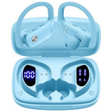 Ear Buds Wireless Earbuds Bluetooth Headphones with 80H Playtime LED Display Case, Over-Ear Hook with Mic, Stereo Sound, Easy Button Controls, Sports