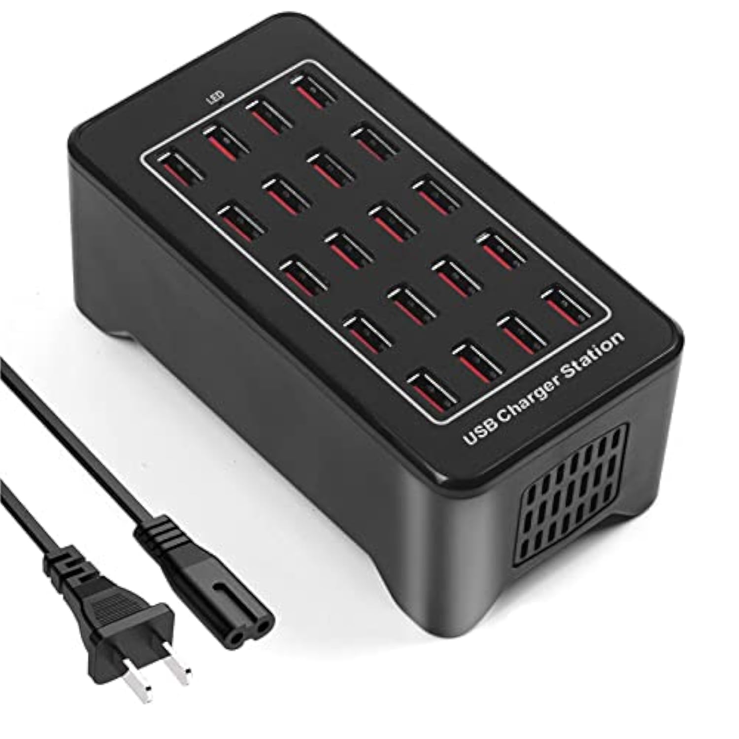 20-Port 100 W(20 A) Multiple Usb Charger Station? Multiport Usb Charging Station With Intelligent Detection, Compatible With Smartphones, Tablets, And More Devices