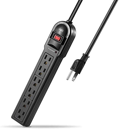 6 Pack Surge Protector Power Strip with 6 Outlets Multi Outlet Power Extension for Home Office