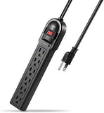 6 Pack Surge Protector Power Strip with 6 Outlets Multi Outlet Power Extension for Home Office
