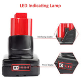 12V 6Ah Replacement Battery Compatible With Milwaukee 6.0Ah Lithium-Ion Battery 48-11-2411 48-11-2440 48-11-2402 Tools