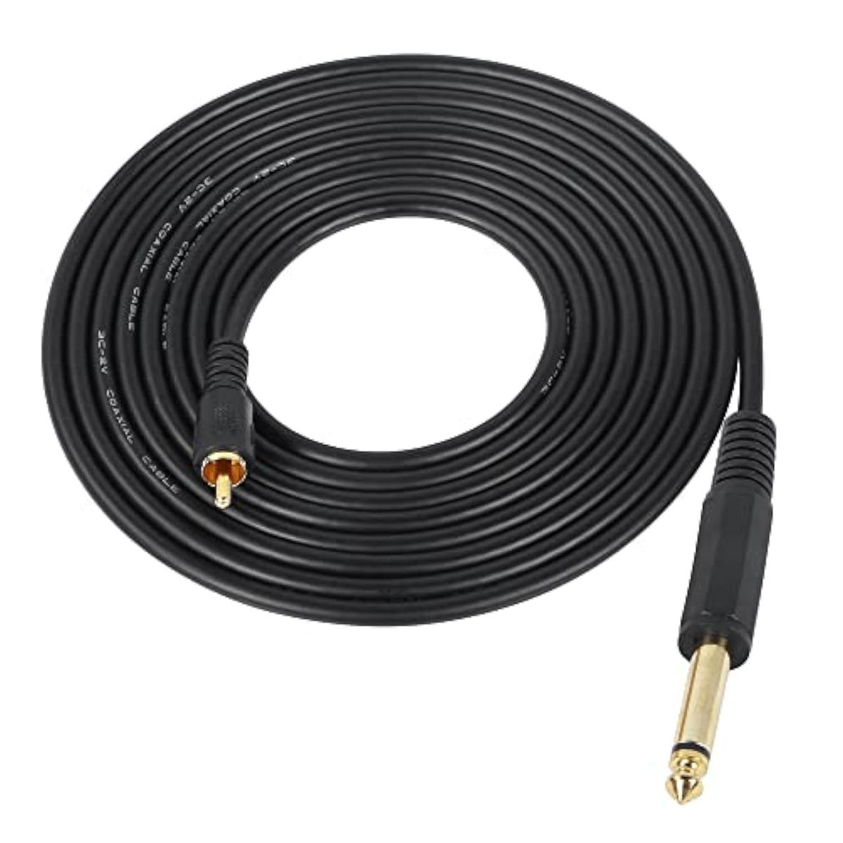 Rca To 1/4 Inch Audio Cable, Gold Plated 6.35Mm Ts Mono Male To Rca Male Patch
